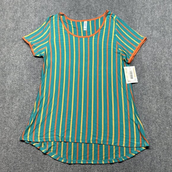 LulaRoe Lot of 2 Classic T-Shirt Womens L Multicolor Striped Short Sleeve New - Picture 5 of 7